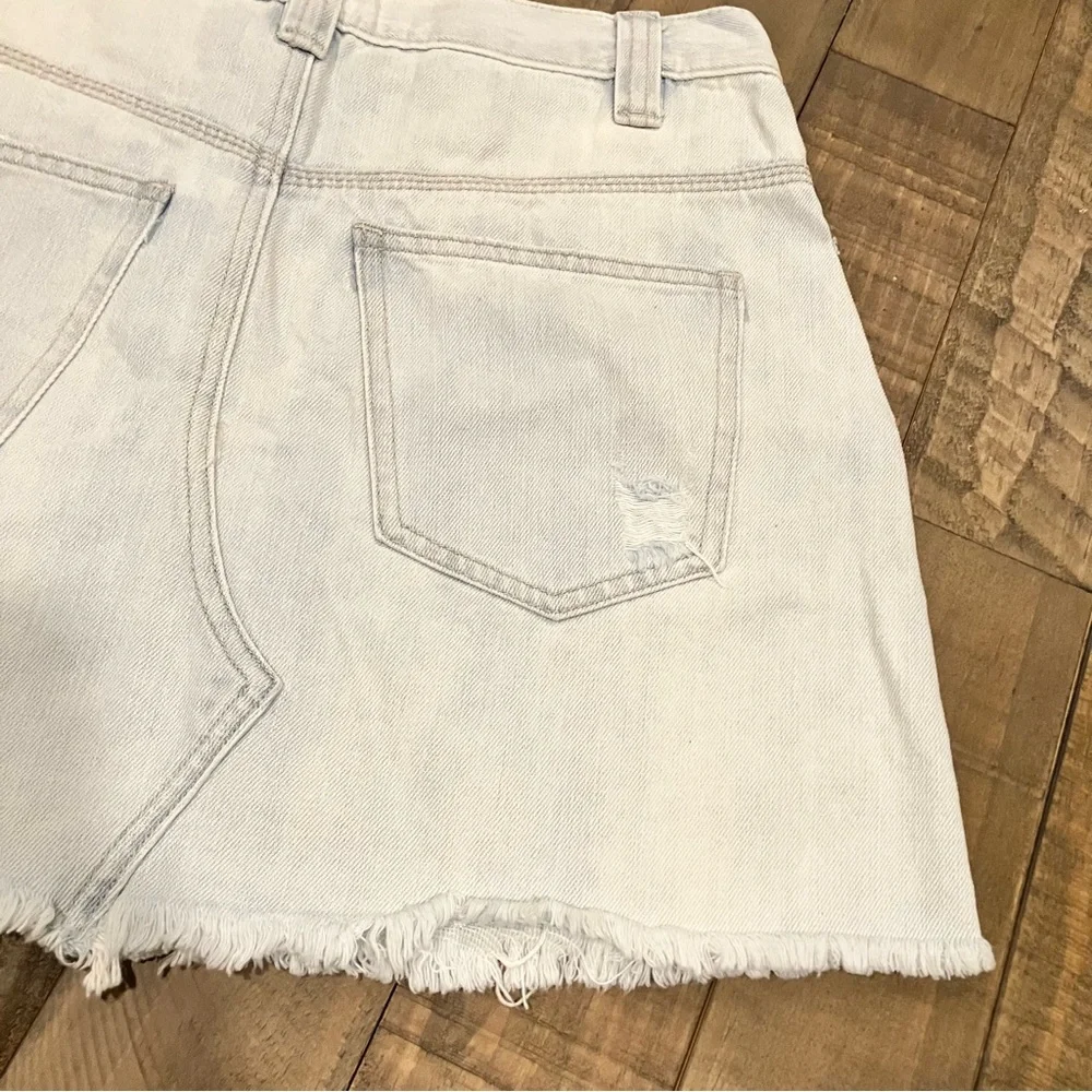 Free People | Sidecar Silver Lake Distressed Denim Skirt - Picture 8 of 12